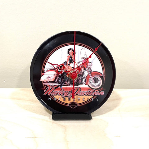Pin Up Girl Theme Motorcycle Desk Top Clock