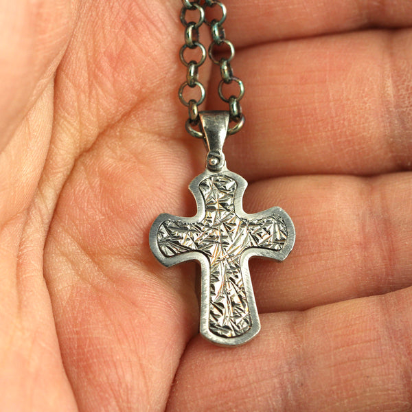 Rustic Cross Pendant - Cross Necklace - Men's Jewellery