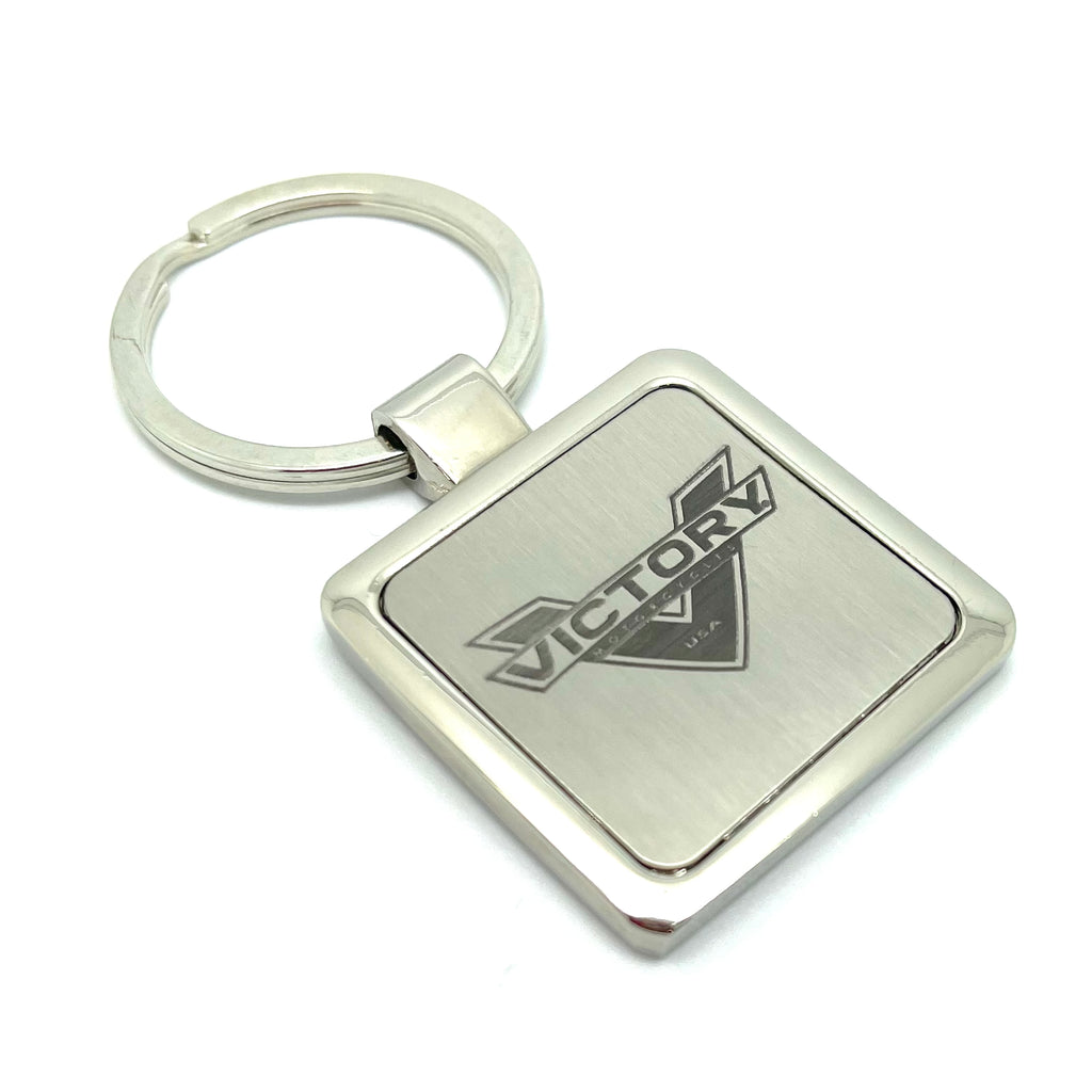 Stainless Steel Keychain - Laser Engraved with Victory Motorcycles "V"