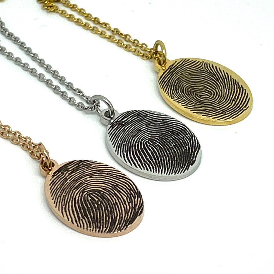 Actual Fingerprint Necklace, Engraved Thumbprint Jewelry, Photo Custom Dog  Tag, Memorial Necklace, Personalized Gift, Loss of Loved One - Etsy