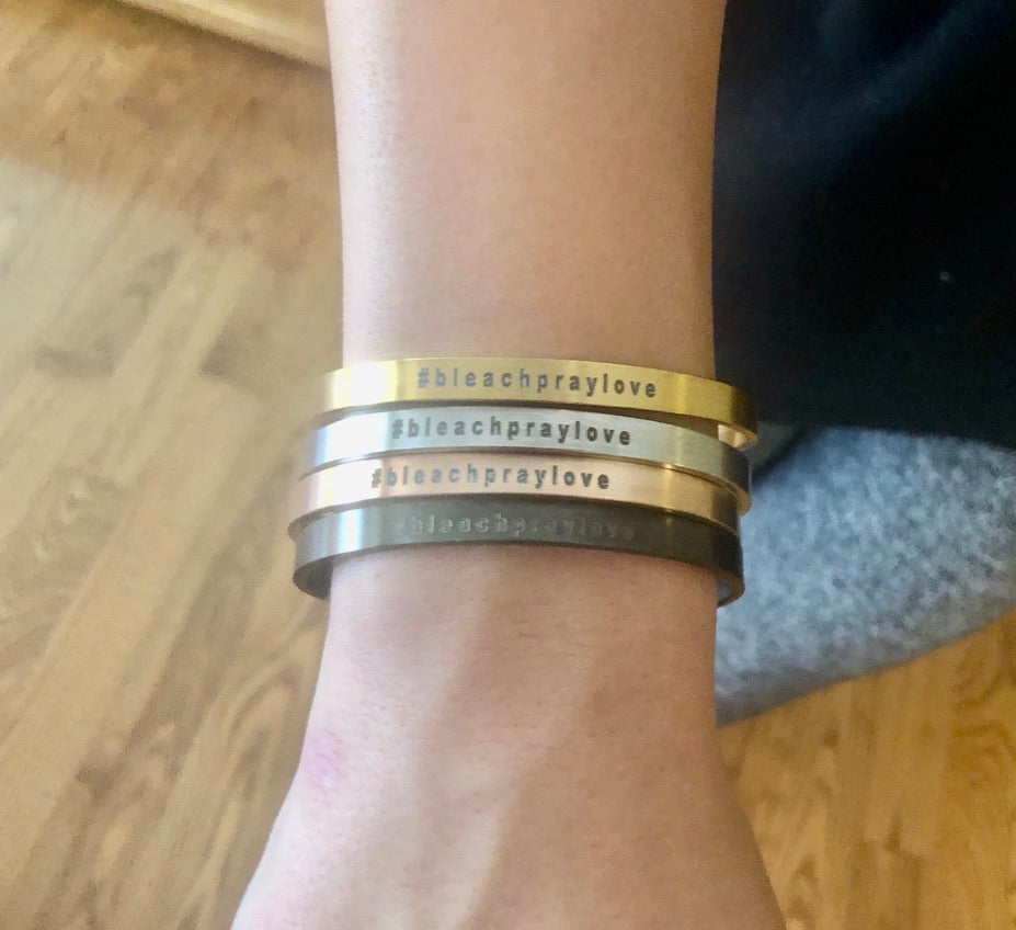 COORDINATES Cuff Bracelet - Stainless Steel in your choice of rose, yellow, steel or black - Engraved with your special place