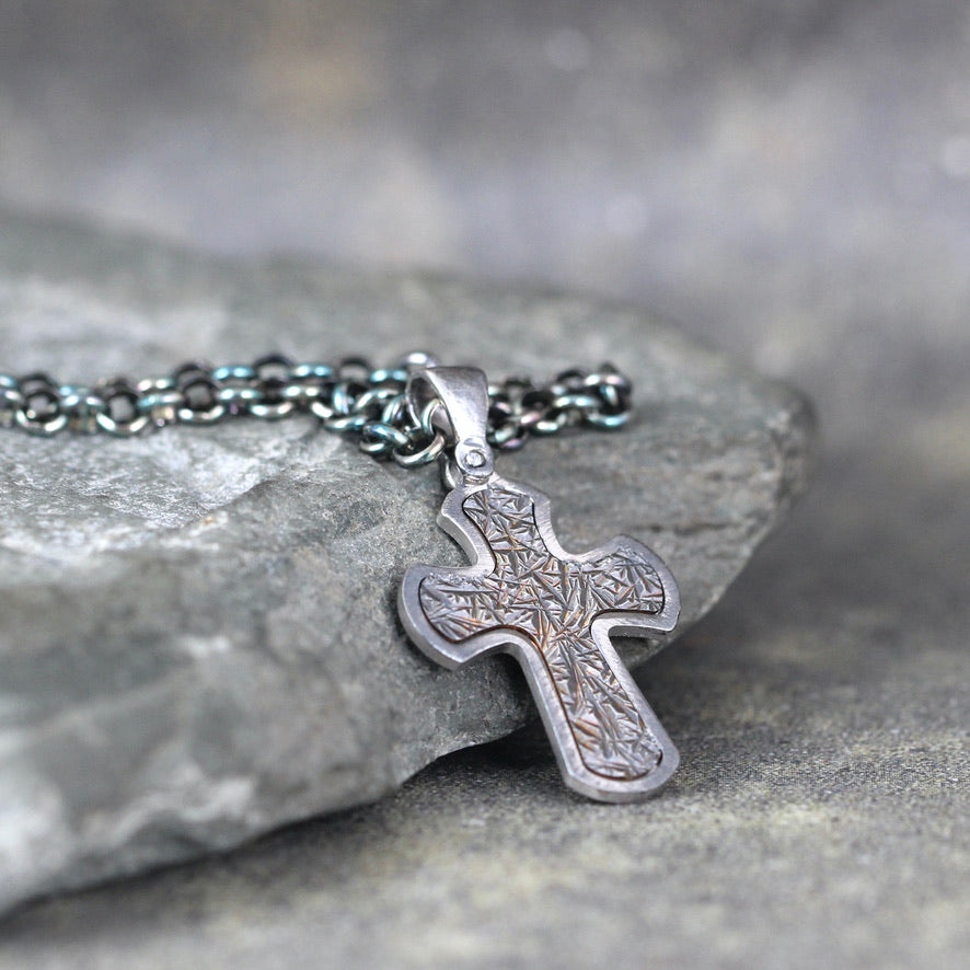 Rustic Cross Pendant - Cross Necklace - Men's Jewellery