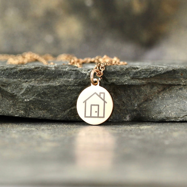 GOCLEANCO  House Logo Pendant - Engraved House Necklace - a Go Clean Co and A Second Time collaboration - #yyc small business
