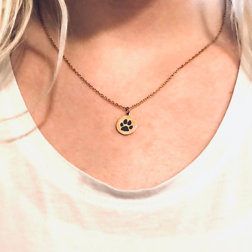 Heart Paw Print Necklace