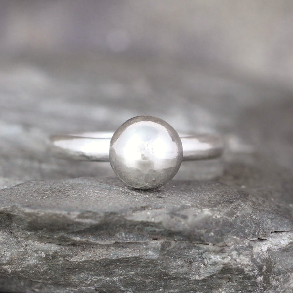 Orb Rings - Galaxy - Sterling Silver Ball Ring - Stackable