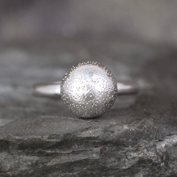 Orb Rings - Galaxy - Sterling Silver Ball Ring - Stackable