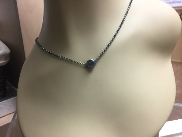 Apatite Necklace - Rough Uncut Apatite Rustic Pendant