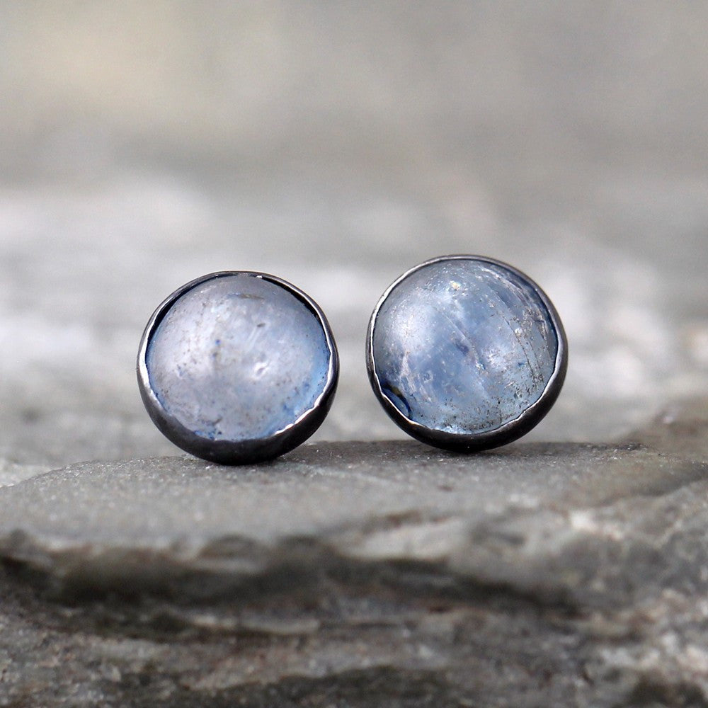 Kyanite Earrings - Denim Blue Kyanite Gemstone Earrings
