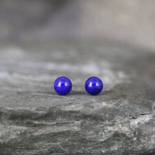 Lapis Lazuli 4mm Earrings - Sterling Silver Stud Earring