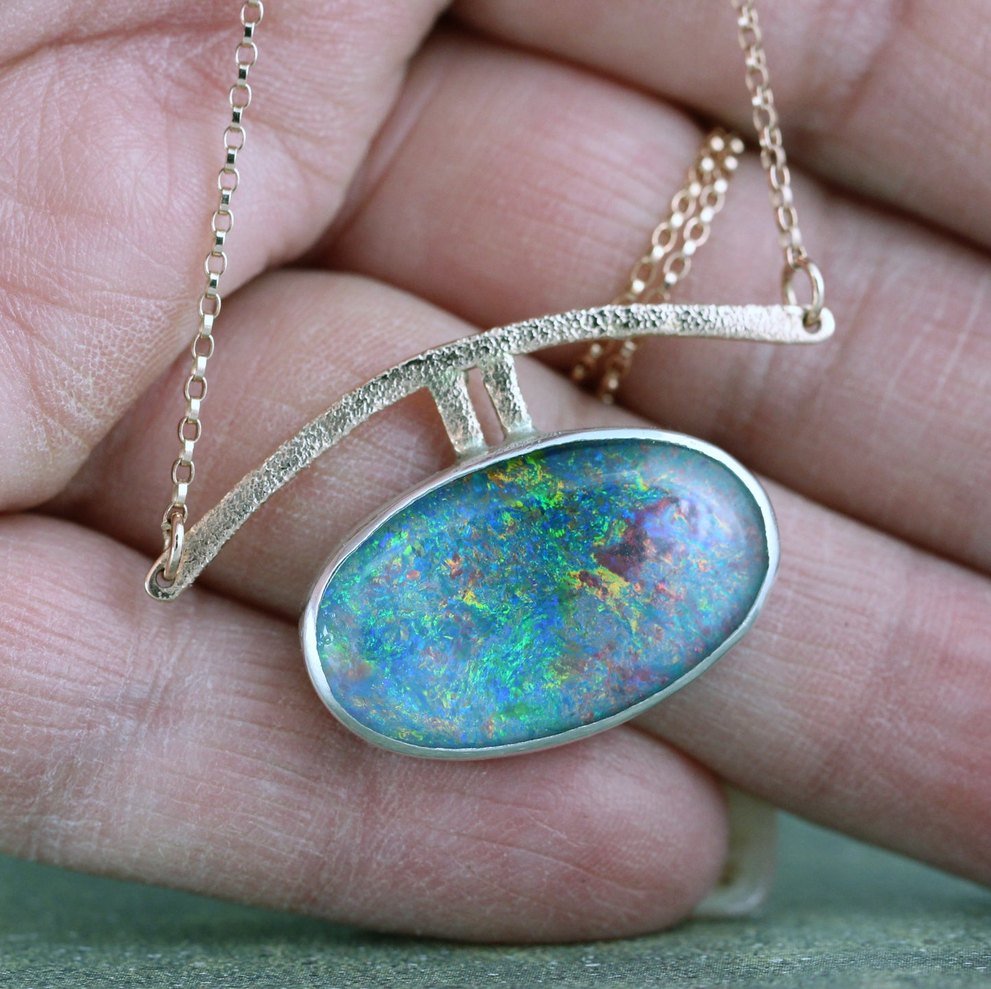 Opal & Rose Gold Statement Necklace