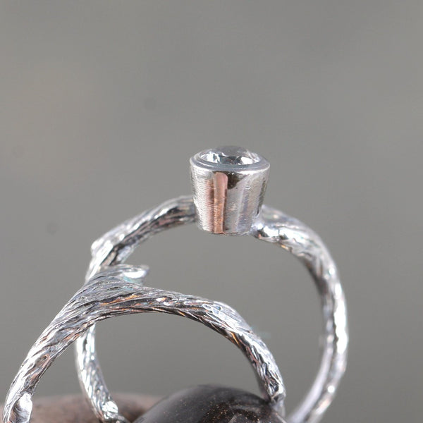 Twig Style Engagement Ring & Wedding Band