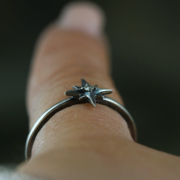 Star Ring with Diamond