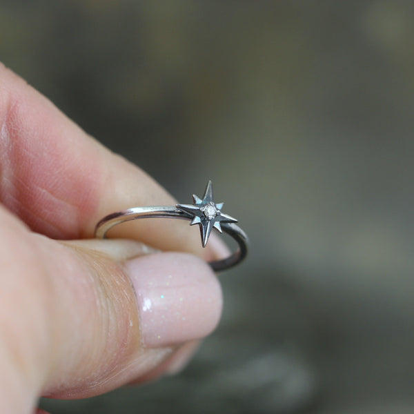 Star Ring with Diamond