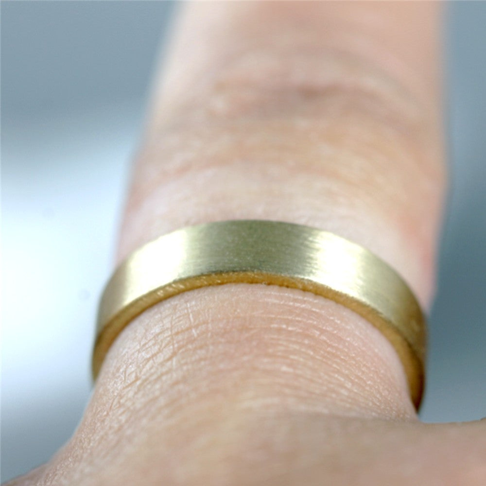 4mm 14K Yellow Gold Wedding Band – Men’s or Ladies Wedding Rings – Matte Finish