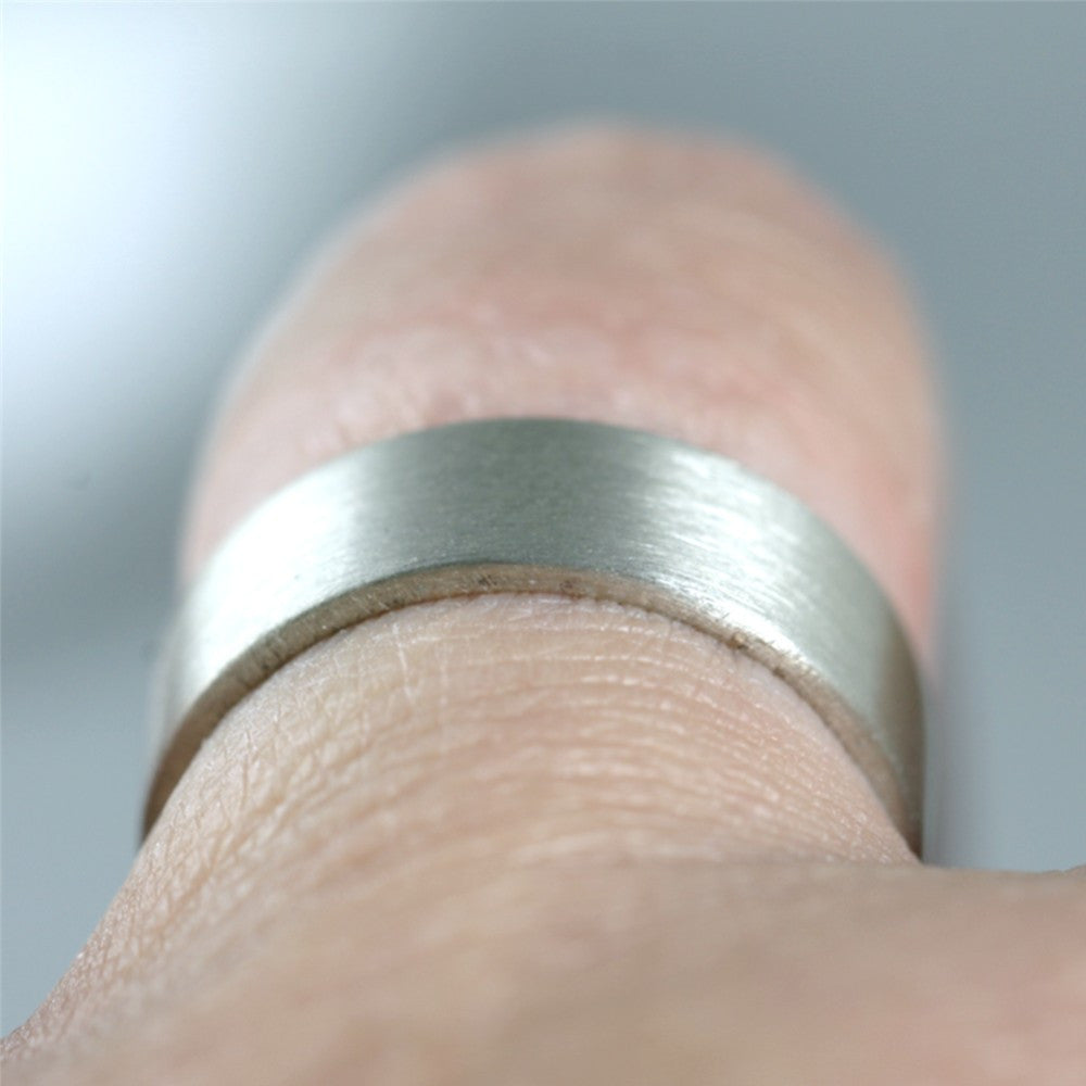 6mm 14K White Gold Wedding Band – Men’s or Ladies Wedding Rings – Matte Finish