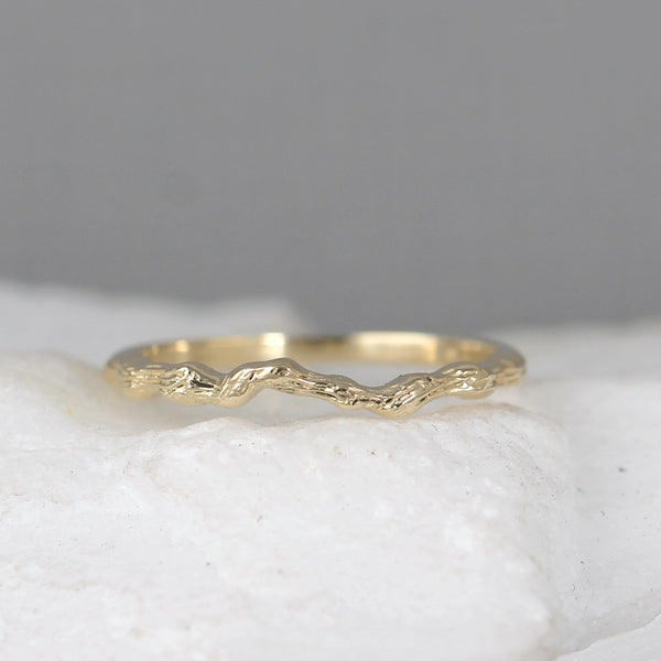 Twig Band - 14K Gold - your choice of Yellow, White or Rose