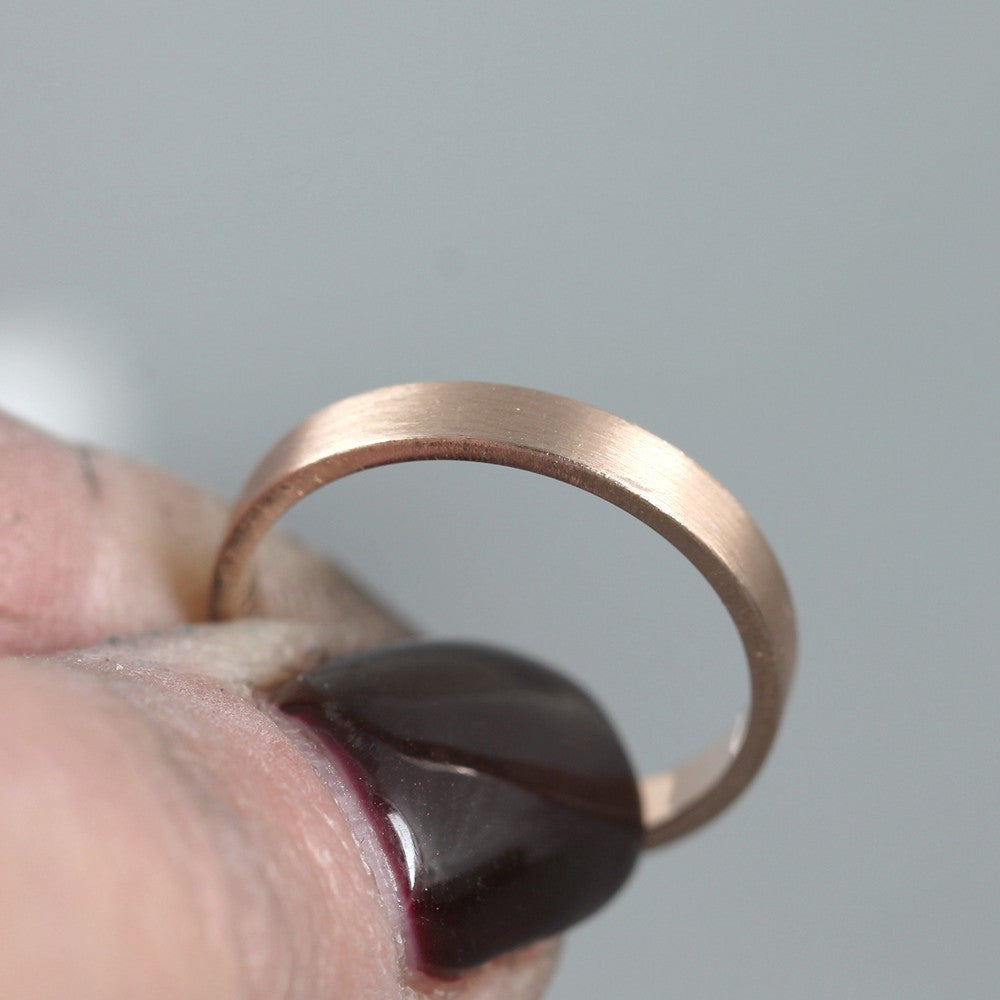 3mm 14K Rose Gold Wedding Band – Men’s or Ladies Wedding Rings – Matte Finish