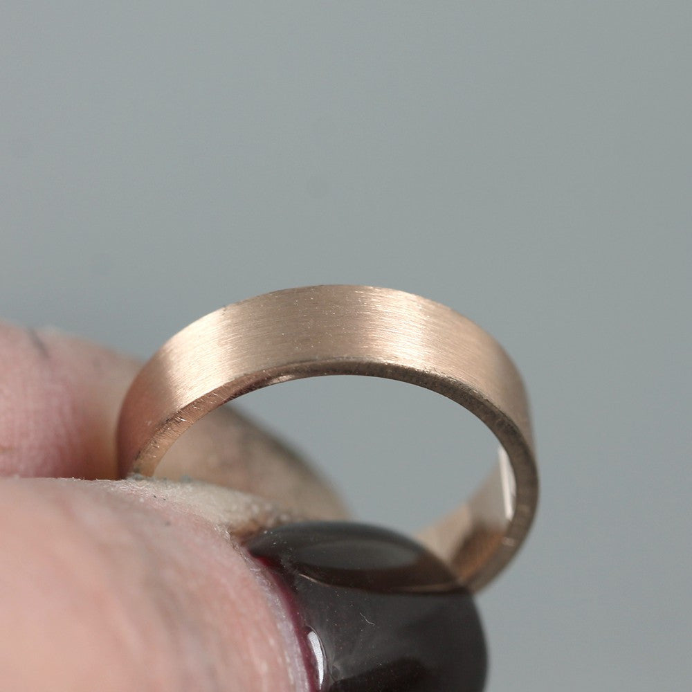 5mm 14K Rose Gold Wedding Band – Men’s or Ladies Wedding Rings – Matte Finish