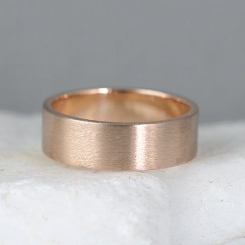 6mm 14K Rose Gold Wedding Band – Men’s or Ladies Wedding Rings – Matte Finish