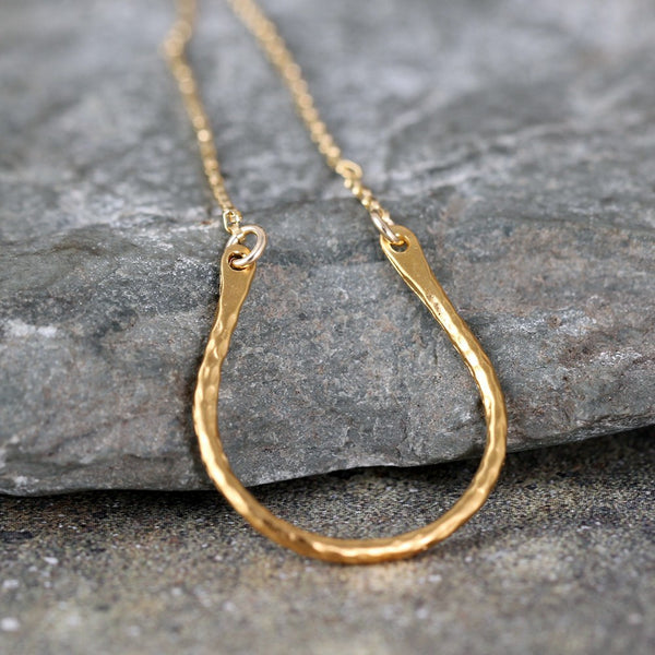 Lucky Horseshoe Pendant - 14K Yellow Gold Filled and Vermeil
