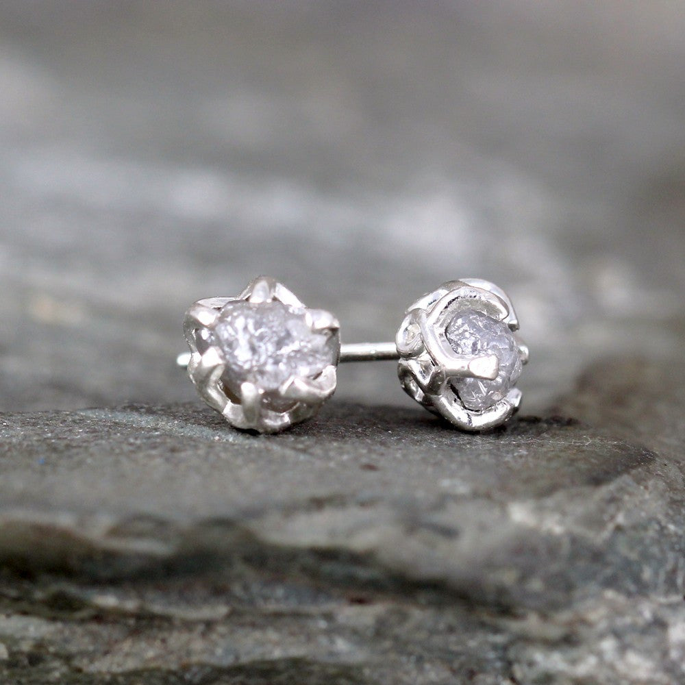 Rough diamond clearance earrings