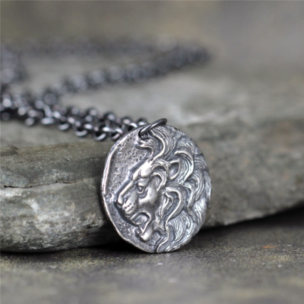 Lion hot sale coin necklace