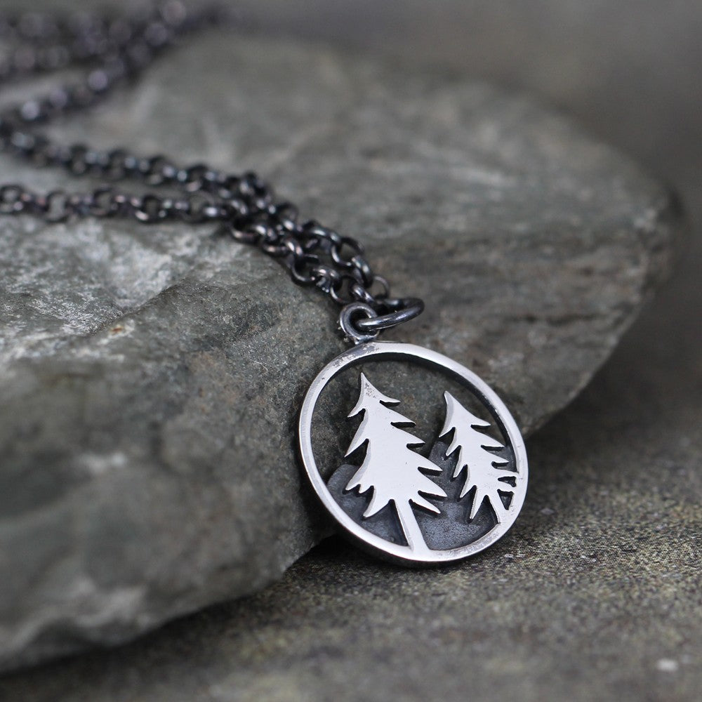 Pine Tree Pendant -  Hiking and Outdoor  - Camping and Nature