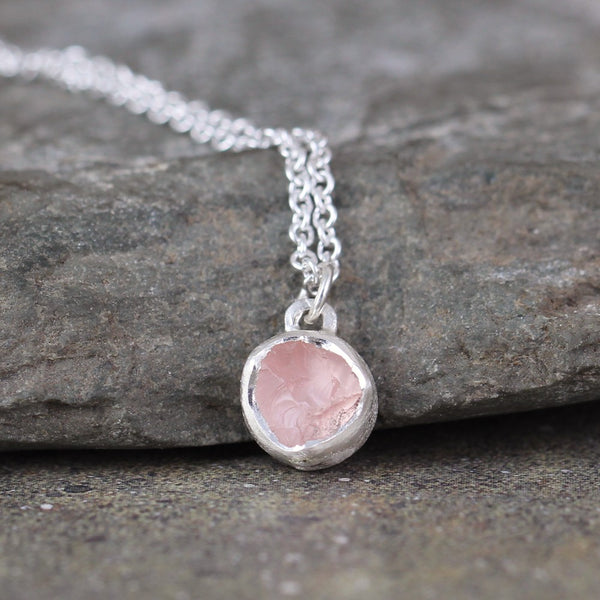 Pink Quartz Pendant - Love Stone Necklace - Rose Quartz Gemstone