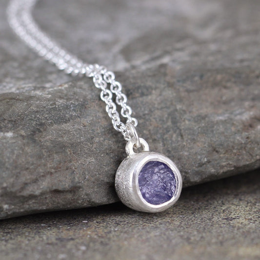 Tanzanite Bezel Set Pendant in Sterling Silver