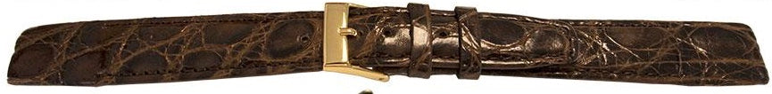 Brown Crocodile Watch Strap, Open End 16mm