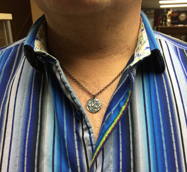 Lion Head Pendant - Coin Necklace - Men's Jewellery -