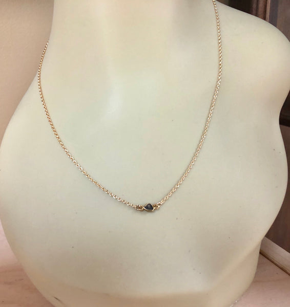 Diamond Slice Pendant - Black Diamond Necklace