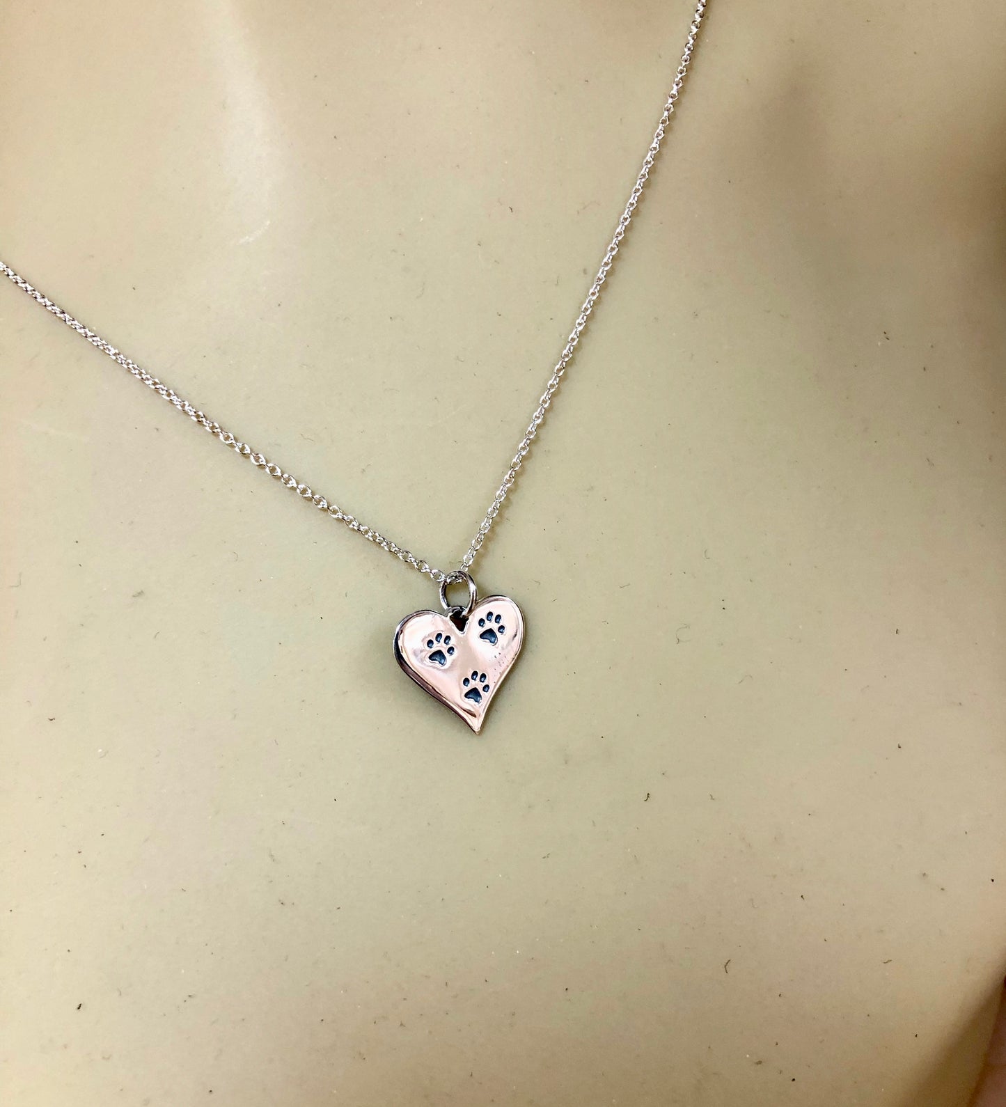 Paw Print Heart Pendant