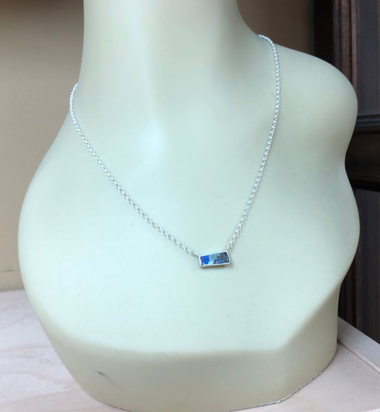 October Birthstone Necklace - Boulder Opal