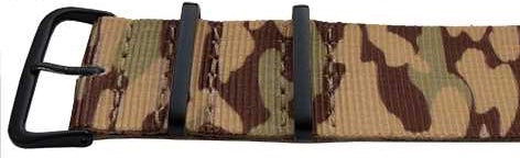 Brown Camouflage Pattern NATO style watch band