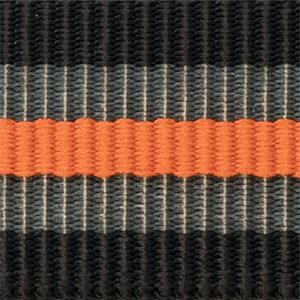 Black Grey and Orange Stripes NATO style watch band