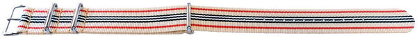 Black White Beige Red Stripes NATO style watch band